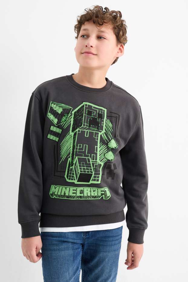 Enfants garçons - Lot de 2 - Minecraft - sweat à capuche et sweat - vert