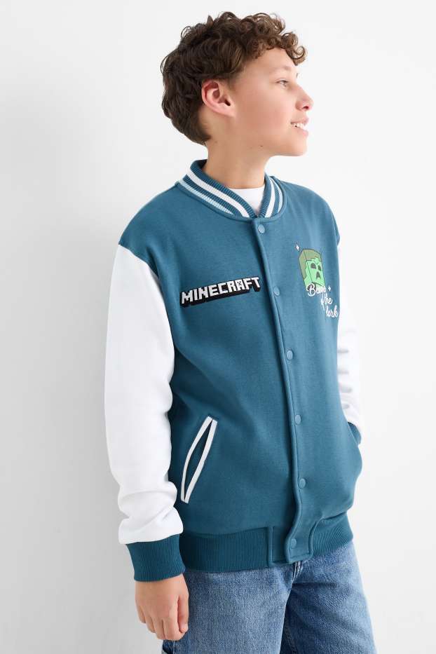 Bambini - Minecraft - giacca college - blu