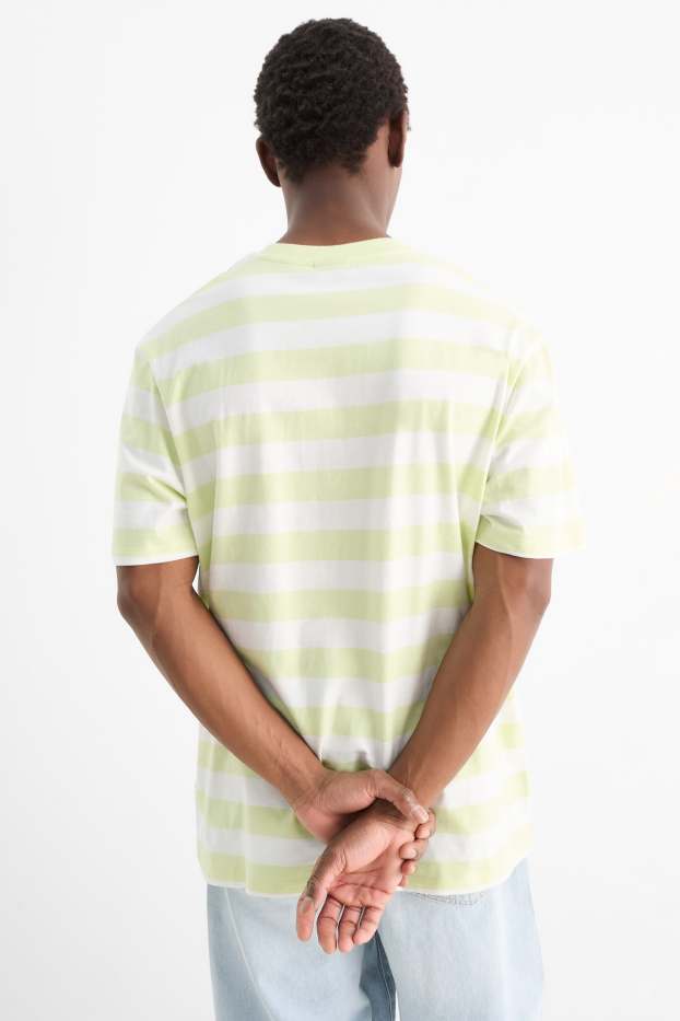 Uomo - T-shirt - relaxed fit - a righe - verde menta