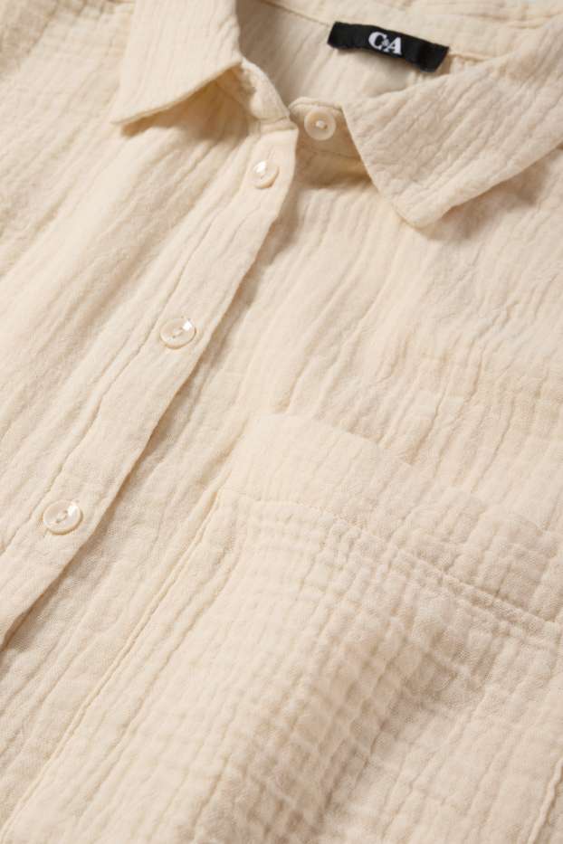 Femmes - Chemisier en mousseline - beige clair
