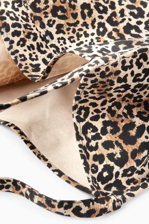 Femmes - Grand cabas - imprimé léopard - noir / beige