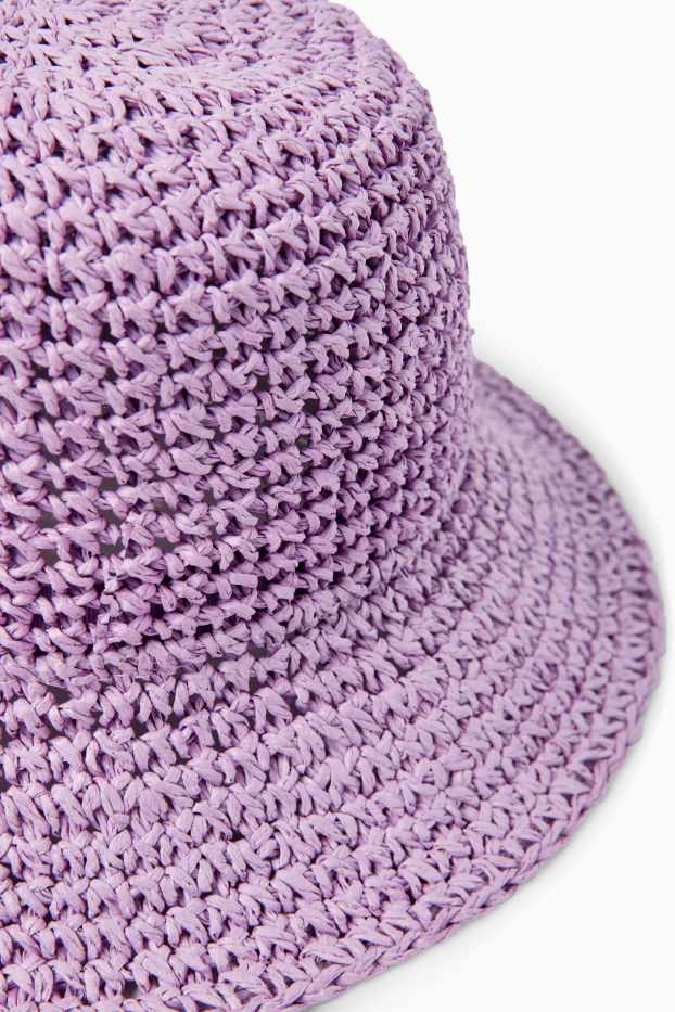 Děti - dívky - Slaměný klobouk - světle fialová