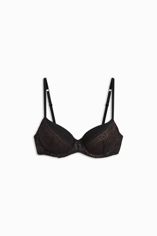 Donna - Reggiseno con ferretti - FULL COVERAGE - imbottito - nero