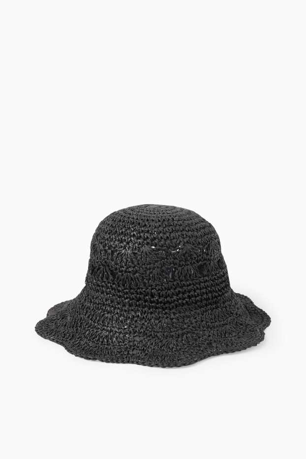 Donna - Cappello di paglia - nero