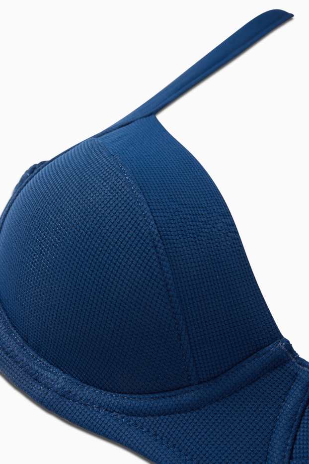 Donna - Reggiseno bikini con ferretti - LYCRA® XTRA LIFE™ - tessuto tramato - blu scuro