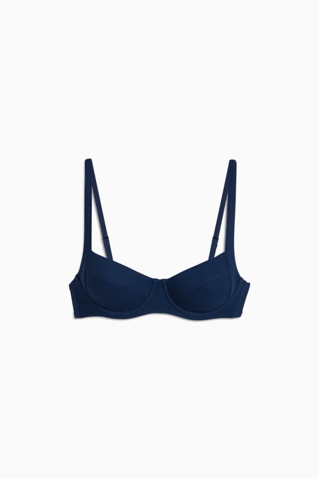 Donna - Reggiseno bikini con ferretti - LYCRA® XTRA LIFE™ - tessuto tramato - blu scuro