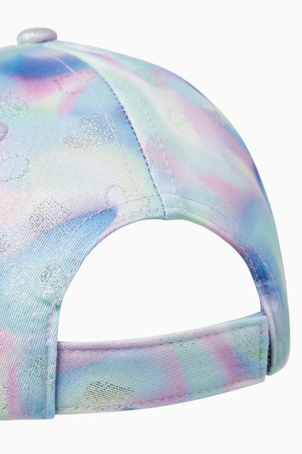 Děti - dívky - Motiv srdce - kšiltovka - se vzorem - růžová