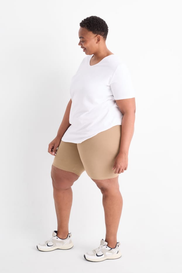 Dámské - Multipack 2 ks - cyklistické šortky - modrá/béžová