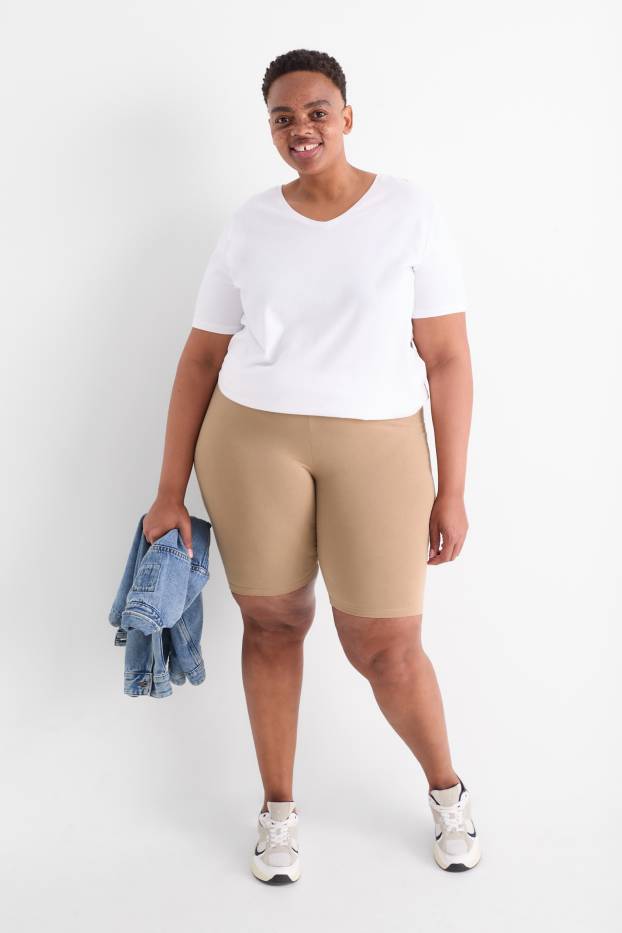 Dámské - Multipack 2 ks - cyklistické šortky - modrá/béžová