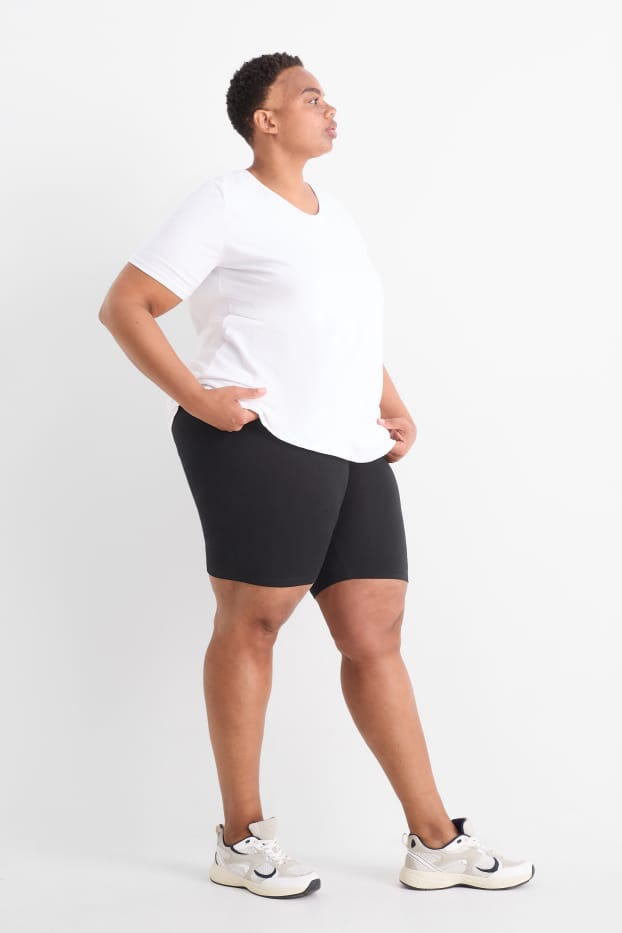 Damen - Multipack 2er - Biker-Shorts - schwarz