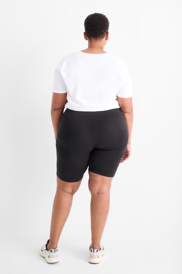 Damen - Multipack 2er - Biker-Shorts - schwarz