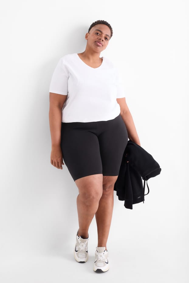 Damen - Multipack 2er - Biker-Shorts - schwarz