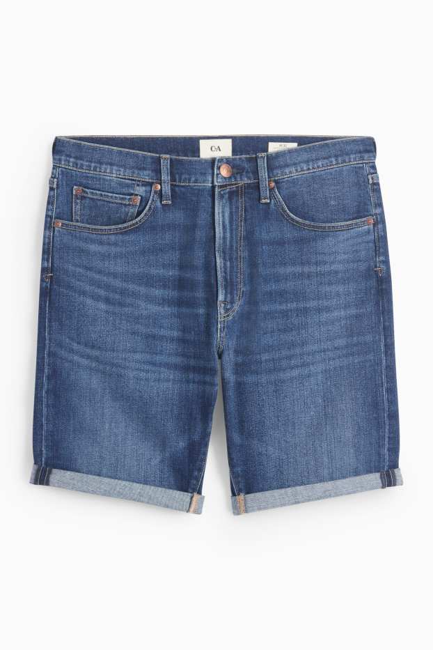 Herren - Jeans-Shorts - dunkeljeansblau