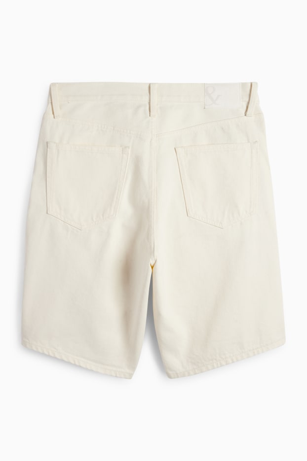 Uomo - Shorts di jeans - bianco crema