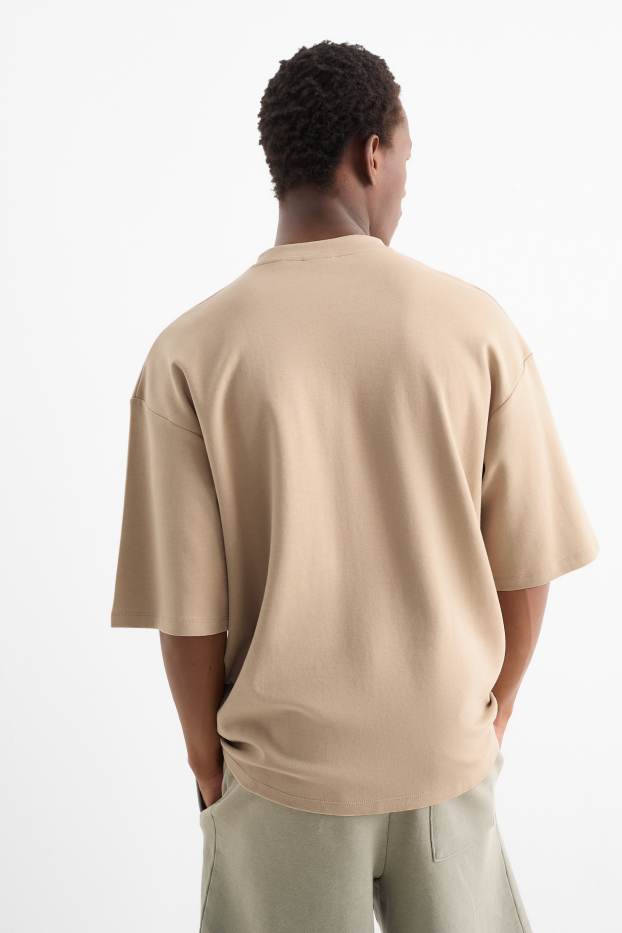 Uomo - T-shirt - oversize - beige