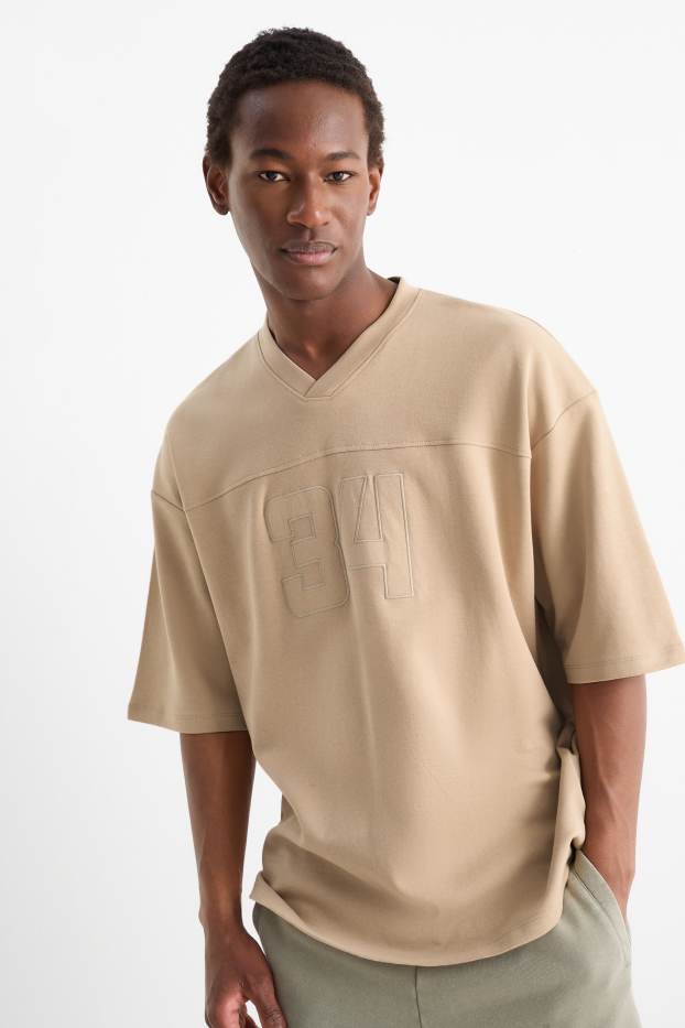 Uomo - T-shirt - oversize - beige