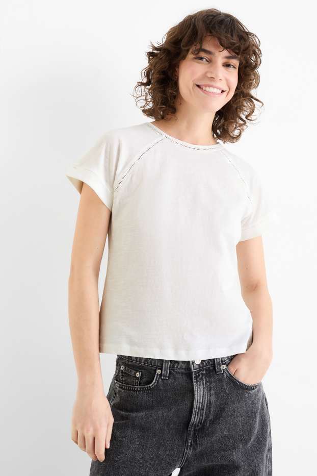 Dames - T-shirt - regular fit - wit