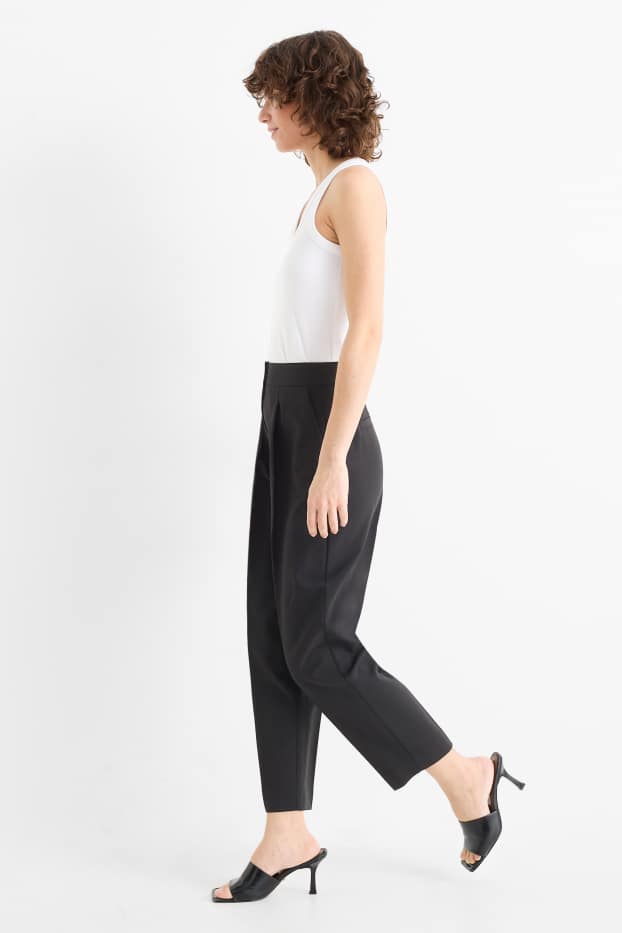 Femmes - Pantalon en tissu - high waist - cigarette fit - noir