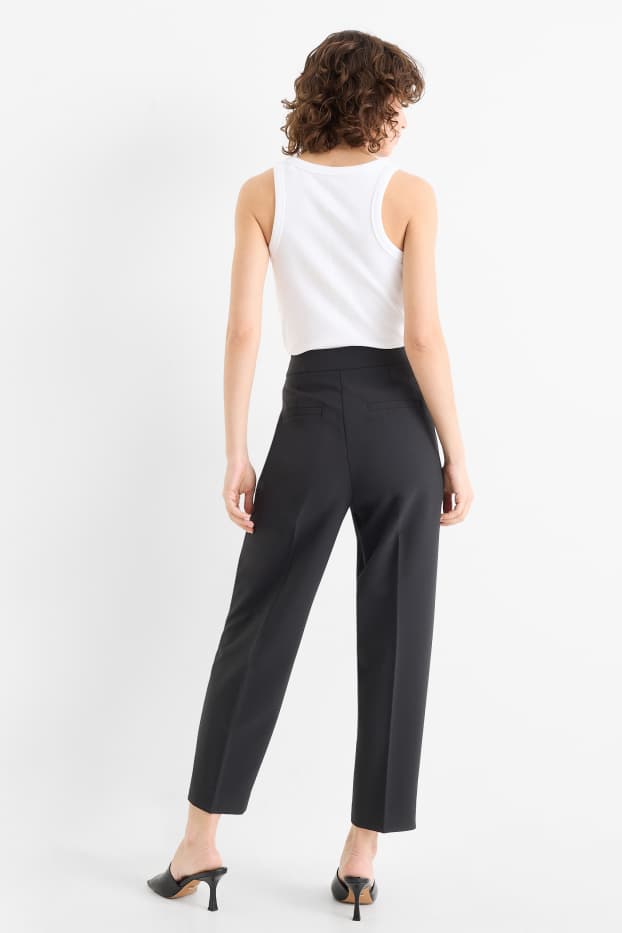 Femmes - Pantalon en tissu - high waist - cigarette fit - noir
