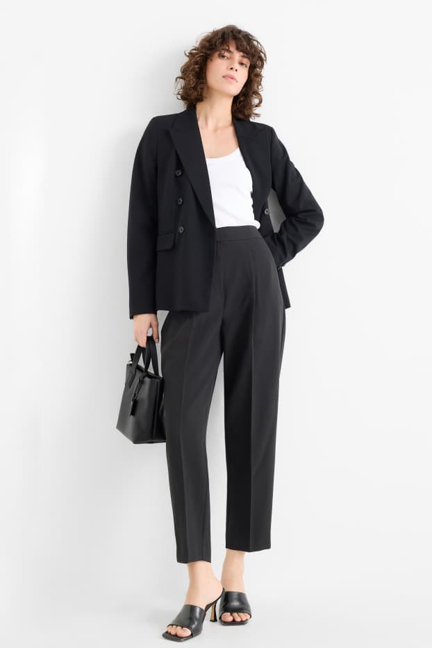 Femmes - Pantalon en tissu - high waist - cigarette fit - noir