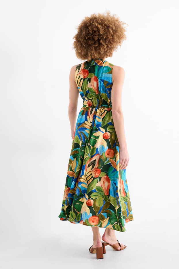 Dames - Empirejurk met V-hals - met patroon - gekleurd