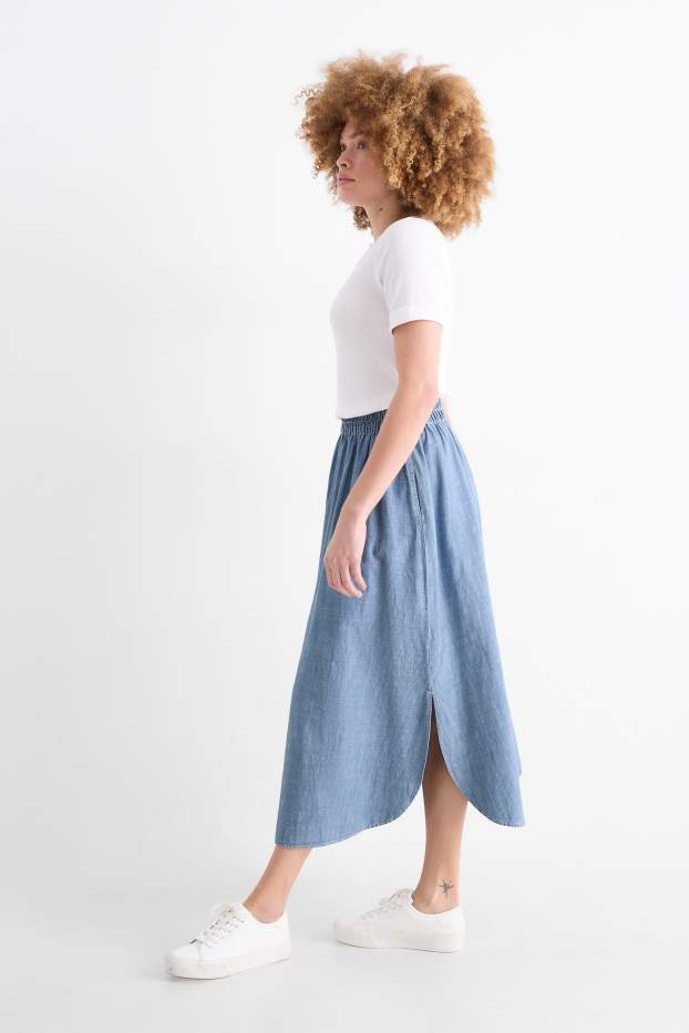 Damen - Jeansrock - hellblau
