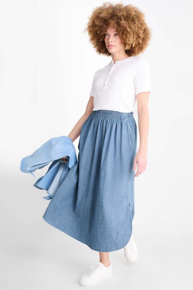 Damen - Jeansrock - hellblau