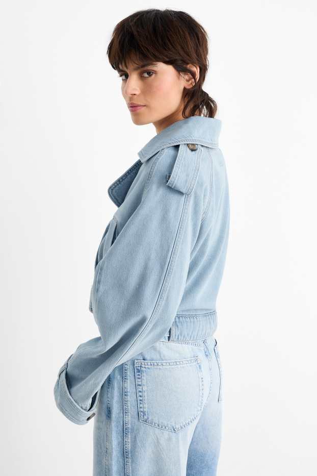 Femei - Trenci crop - denim-albastru deschis