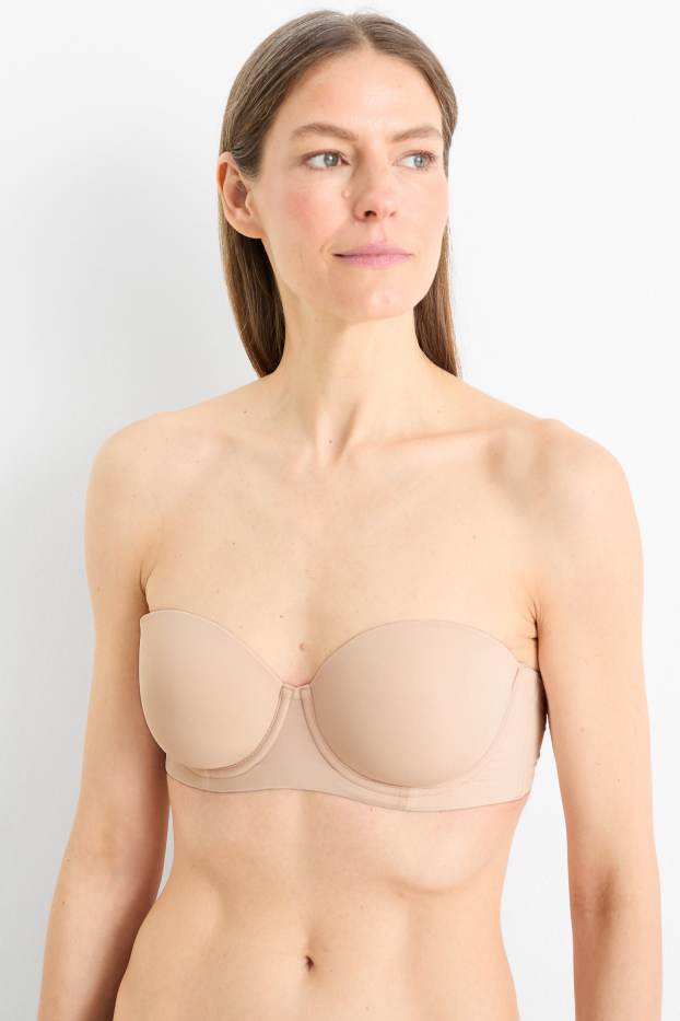 Women - Underwire bra - BALCONETTE - padded - LYCRA® - light beige