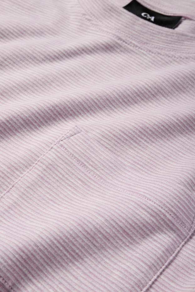 Home - Samarreta de mànigues curtes - regular fit - de ratlles - violeta clar