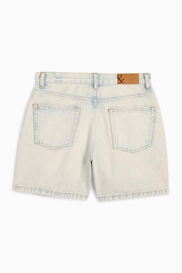 Femei - Pantaloni scurți de blugi - talie medie - denim-albastru deschis