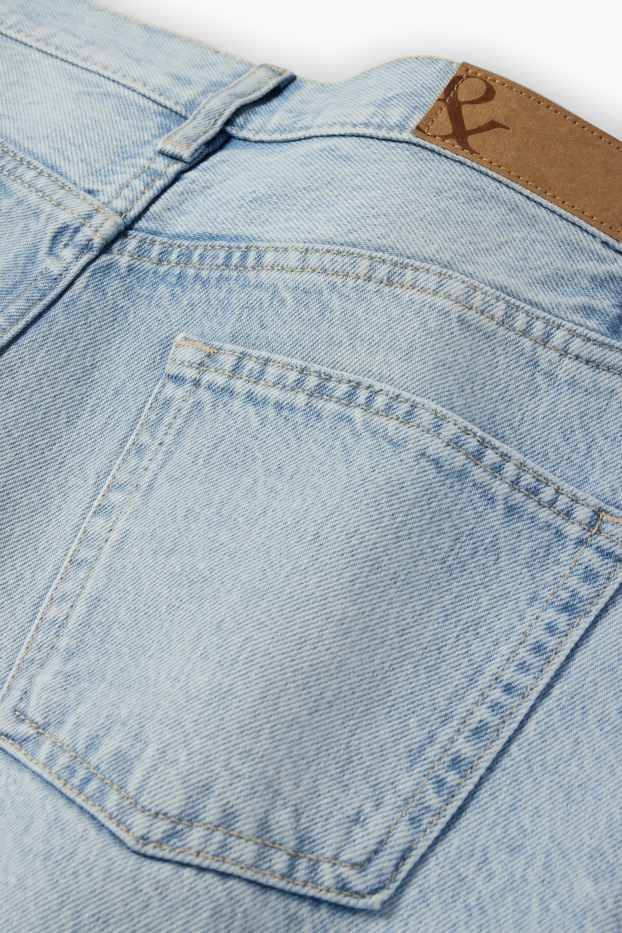 Femei - Pantaloni scurți de blugi - talie medie - denim-albastru deschis