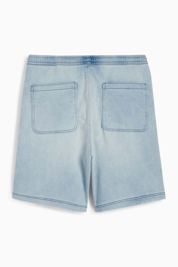 Men - Denim Bermuda shorts - denim-light blue