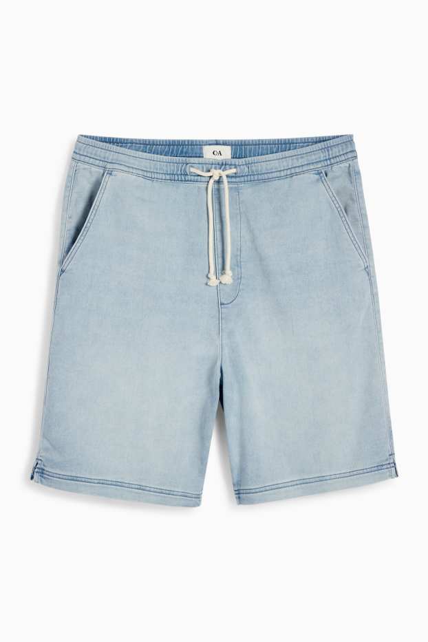 Men - Denim Bermuda shorts - denim-light blue