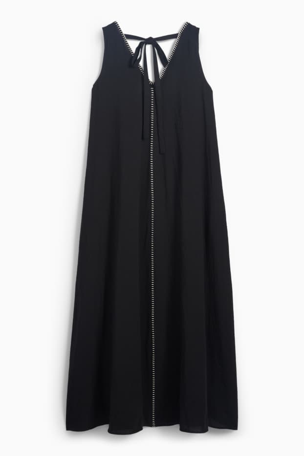 Women - V-neck dress - black