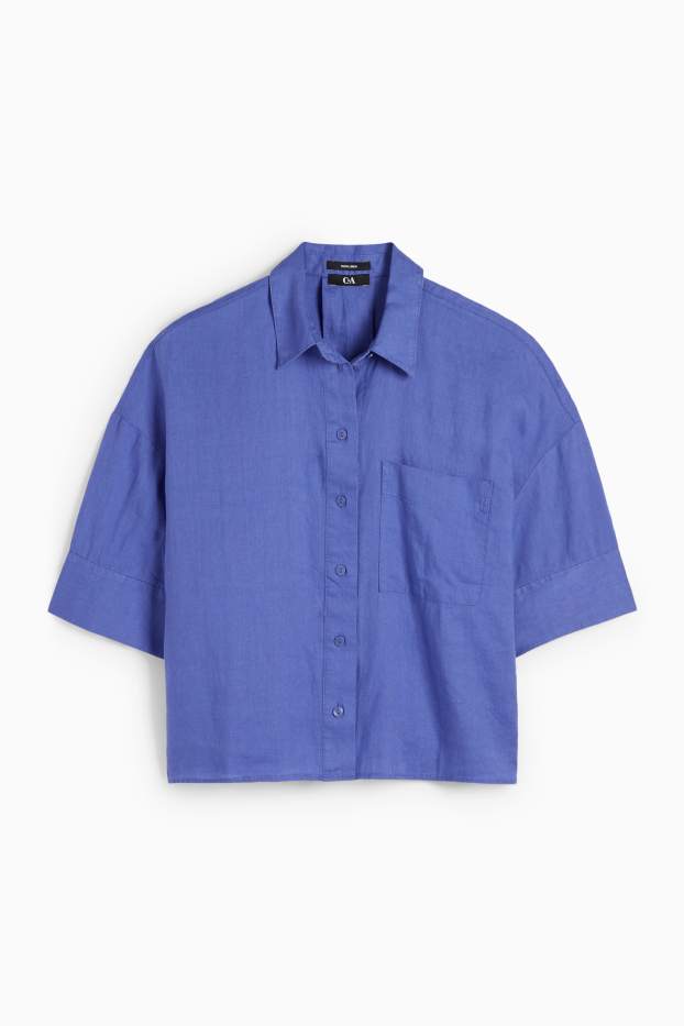 Dámské - Lněná halenka - fialová