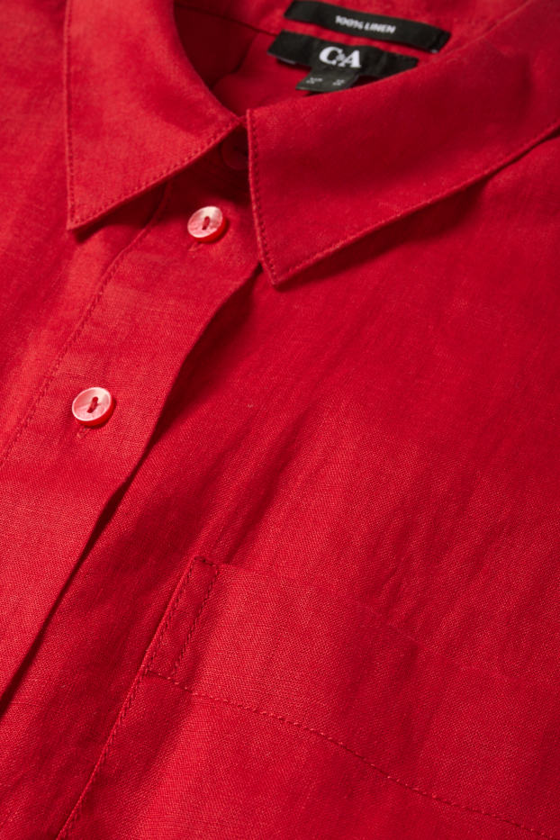 Dona - Brusa de lli - vermell fosc