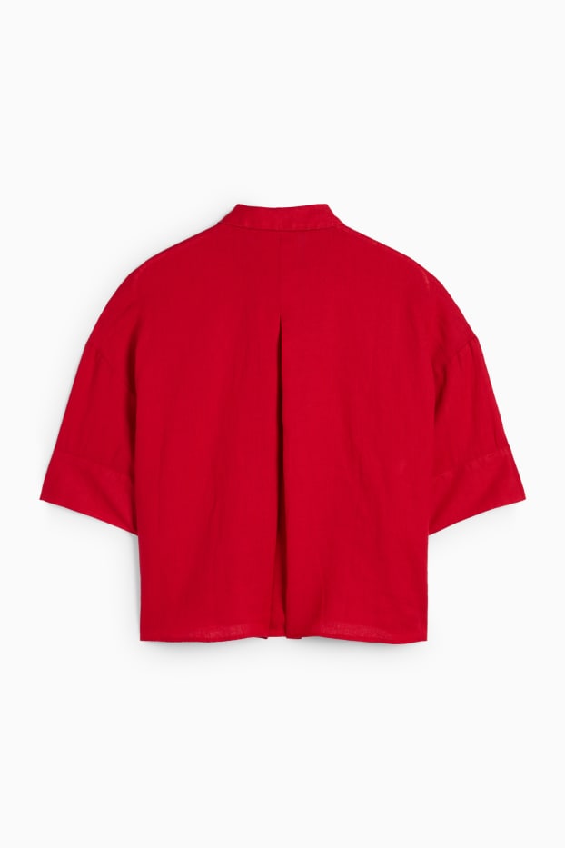 Dona - Brusa de lli - vermell fosc