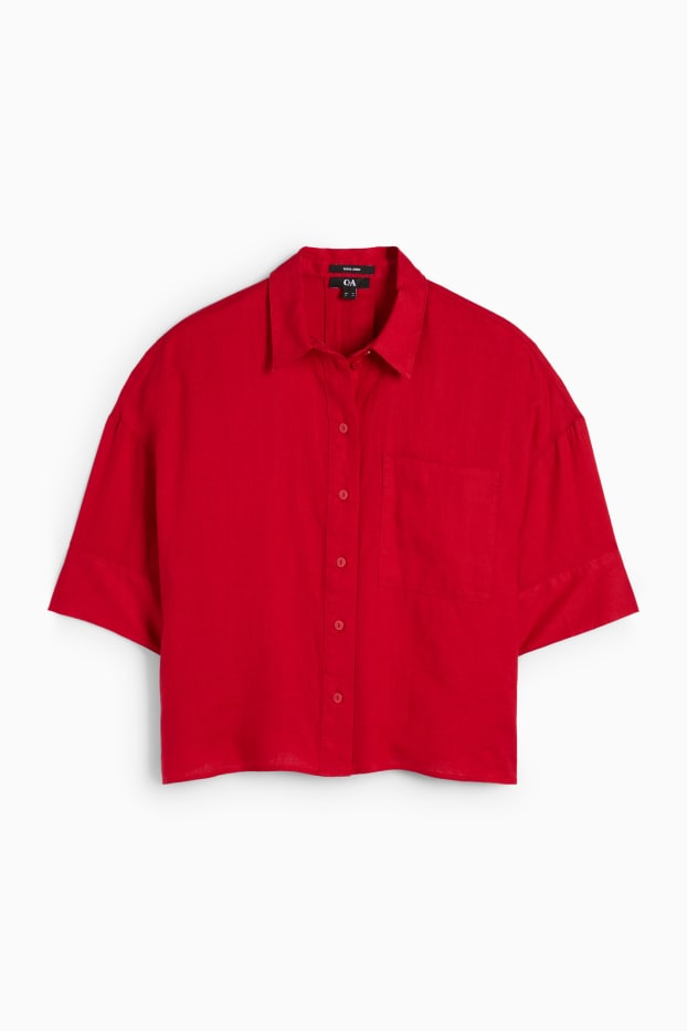 Dona - Brusa de lli - vermell fosc