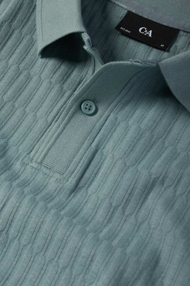 Men - Polo shirt - textured - green