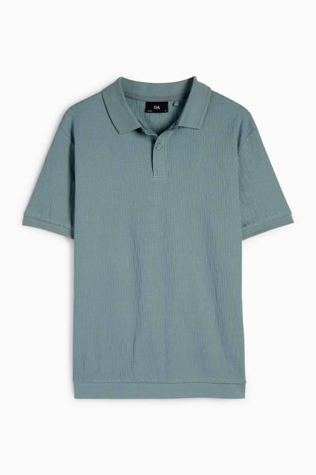 Men - Polo shirt - textured - green