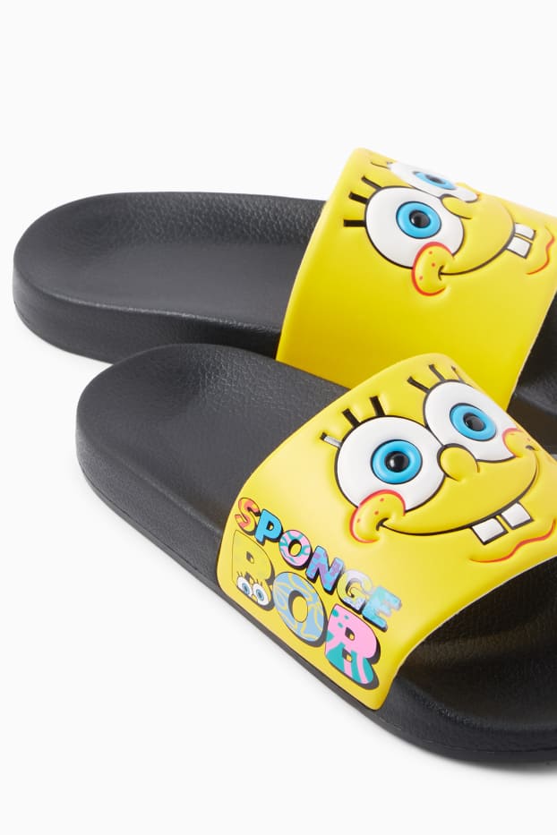 Kinderen: jongens - SpongeBob - badslippers - zwart