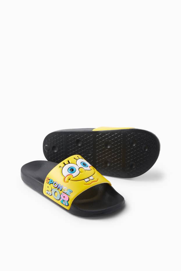 Kinderen: jongens - SpongeBob - badslippers - zwart