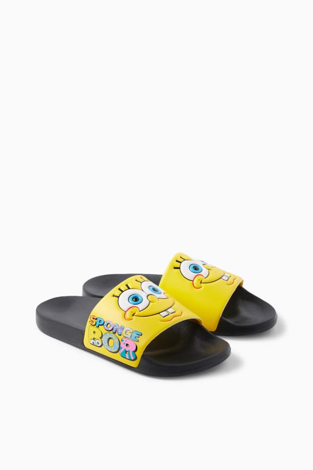 Kinderen: jongens - SpongeBob - badslippers - zwart