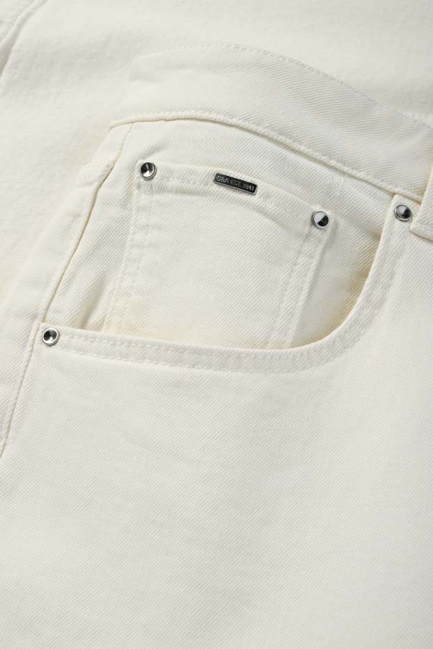 Dames - Wide leg jeans - high waist - wit