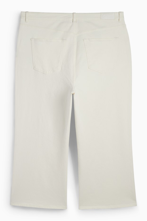 Dames - Wide leg jeans - high waist - wit