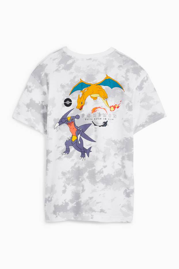 Děti - chlapci - Pokémon - tričko s krátkým rukávem - se vzorem - světle šedá