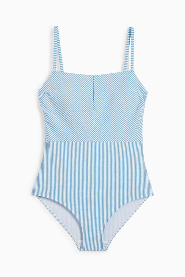 Women - Swimsuit - padded - LYCRA® XTRA LIFE™ - striped - white / light blue