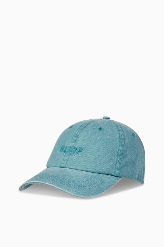 Hommes - Casquette en jean - turquoise
