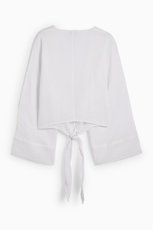Dames - Blouse van mousseline - wit
